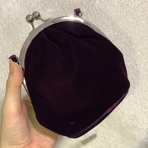 Dark Purple Velvet Clutch